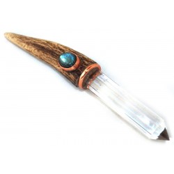 Deer Antler Quartz and Labradorite Wand 02